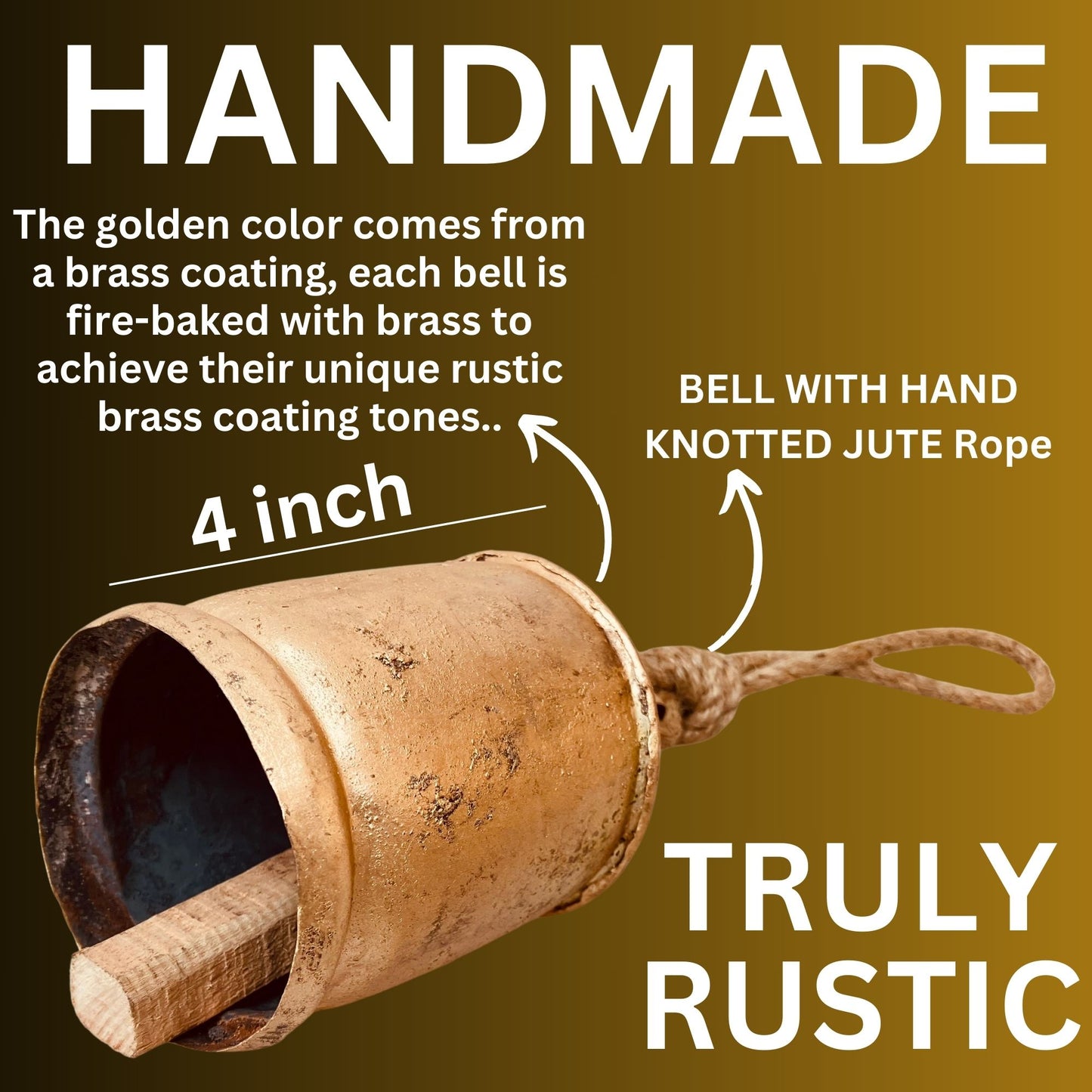 Rustic Decorative Bells Harmony Cow Bell (4-inch)