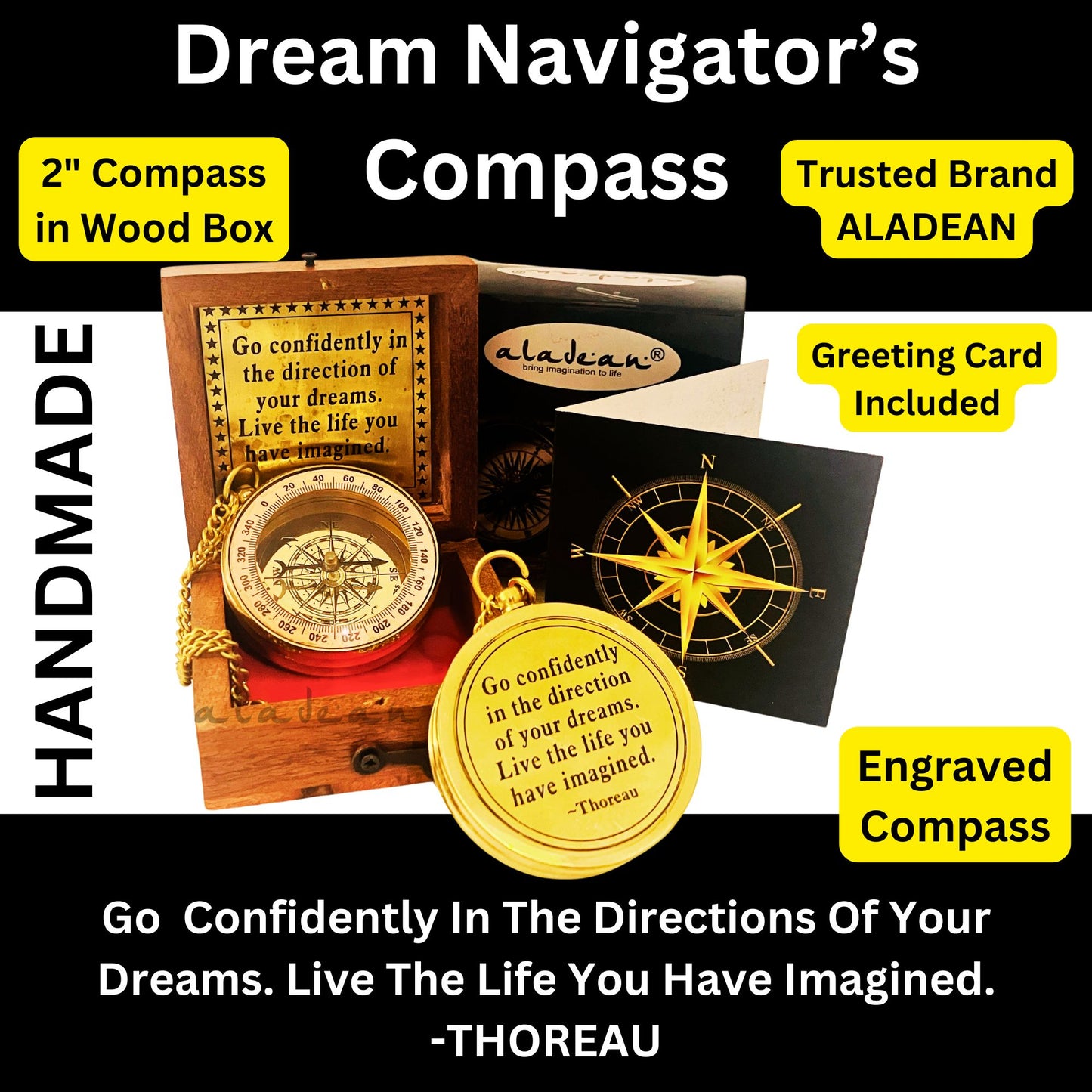 Dream Navigator's Compass - Personalized Inspirational Gift for Life's Milestones