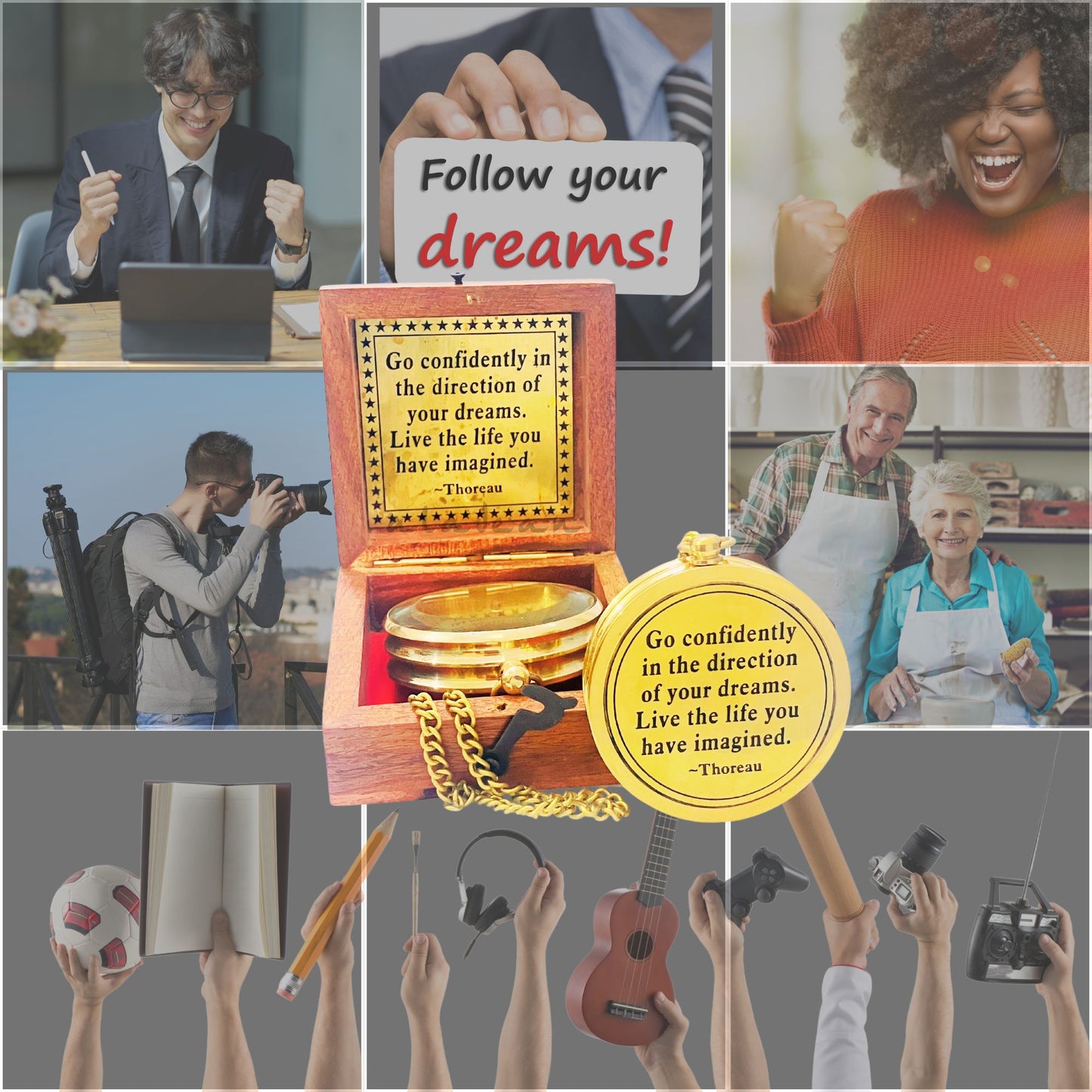 Dream Navigator's Compass - Personalized Inspirational Gift for Life's Milestones