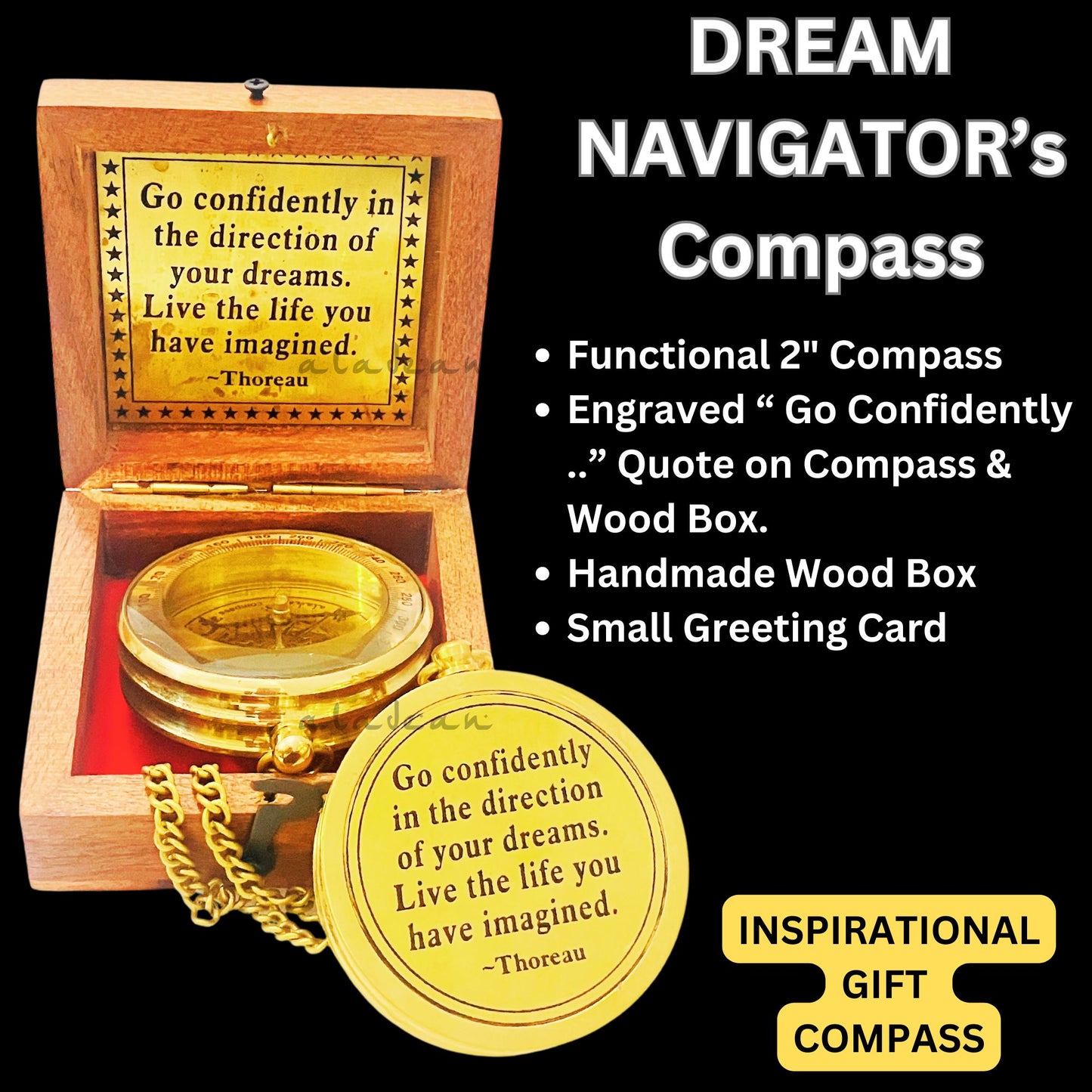 Dream Navigator's Compass - Personalized Inspirational Gift for Life's Milestones