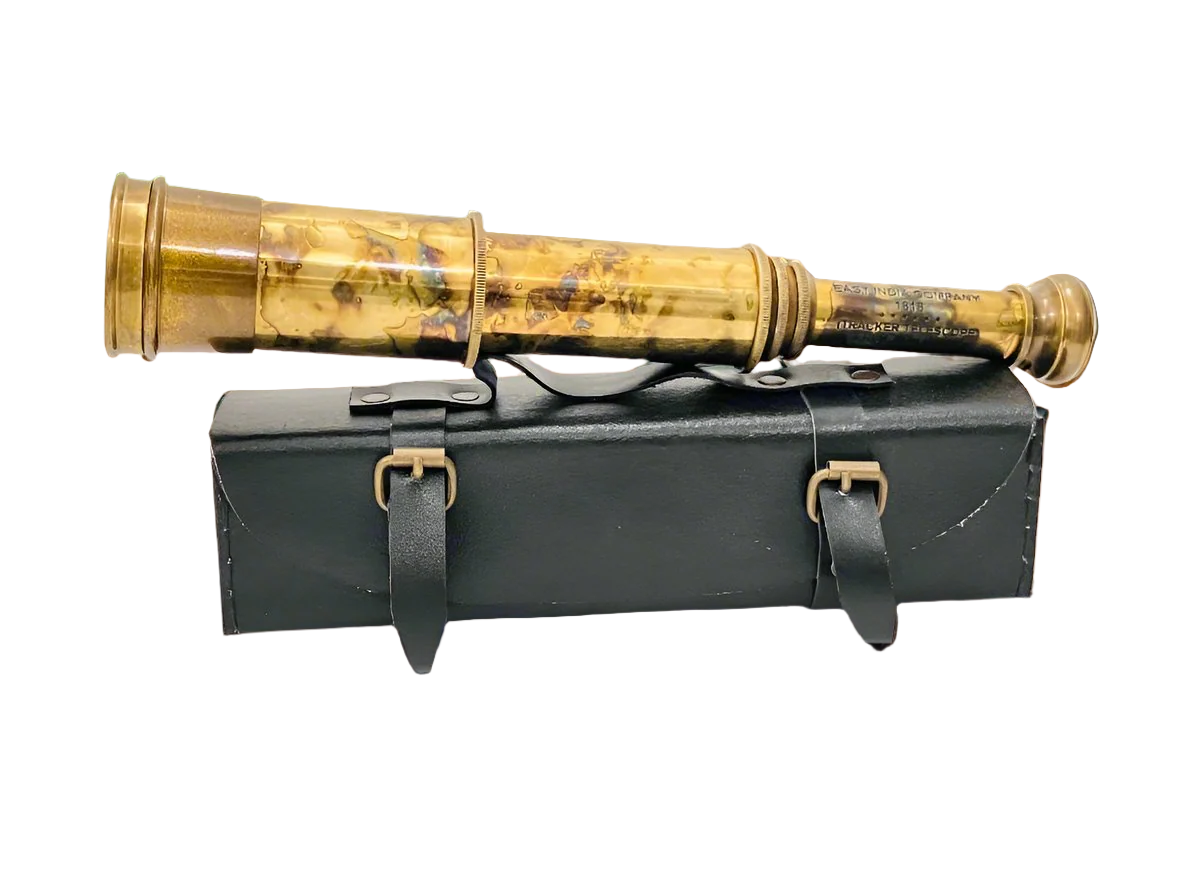 Rare Brass Telescope | Pirate Spyglass 17 inch - East India Company 1818 Tracker
