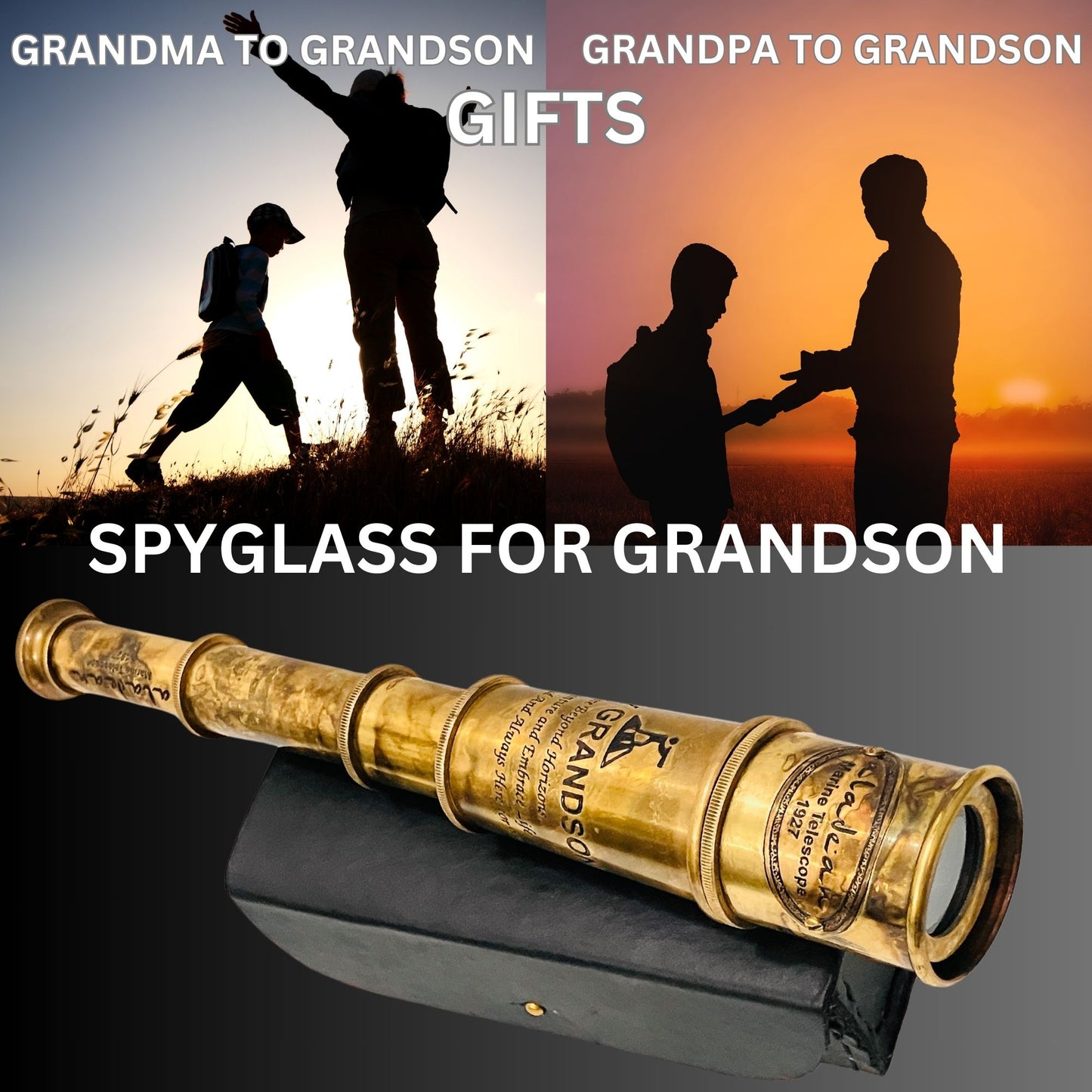 grandpa to grandson gifts, grandma to grandson gifts - inspiring pirate spyglass
