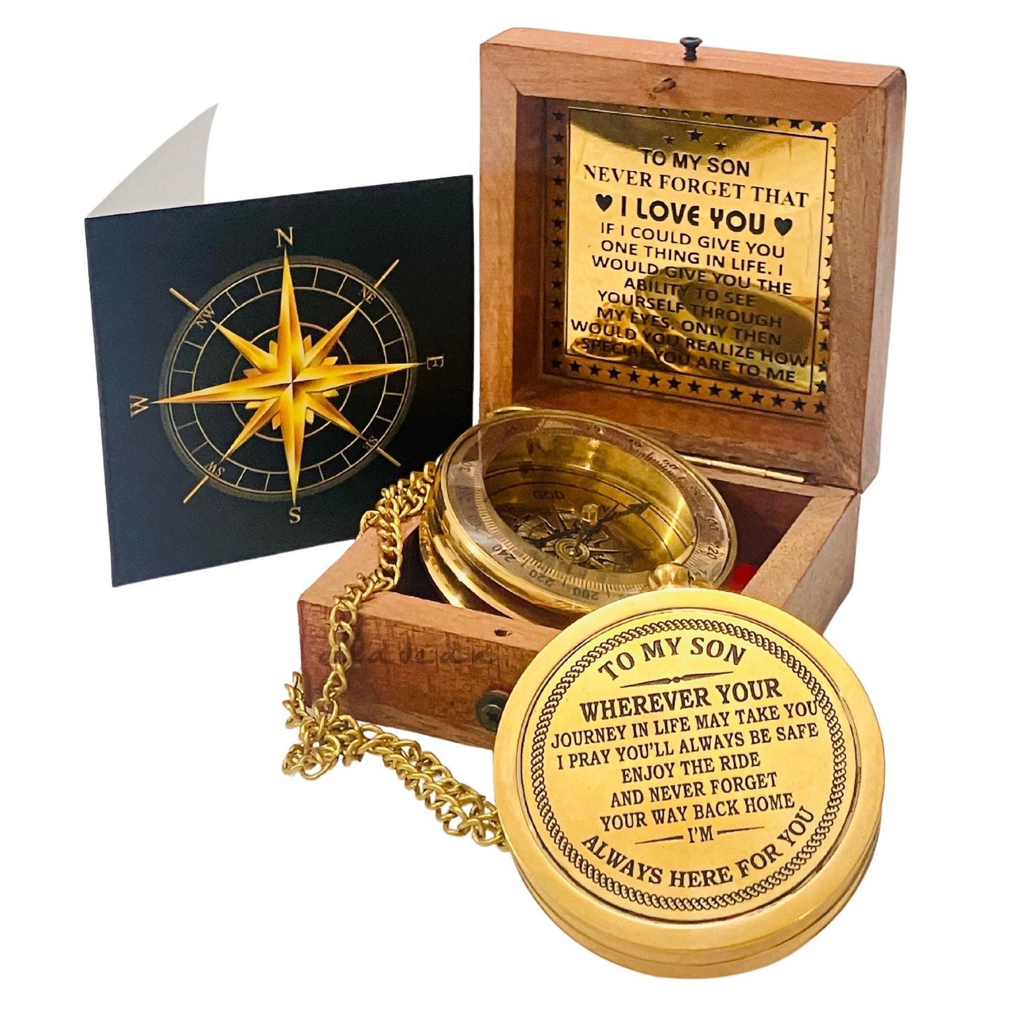 order personalized gift for son engraved quote compass from aladean Bulk Discounts Free Shipping