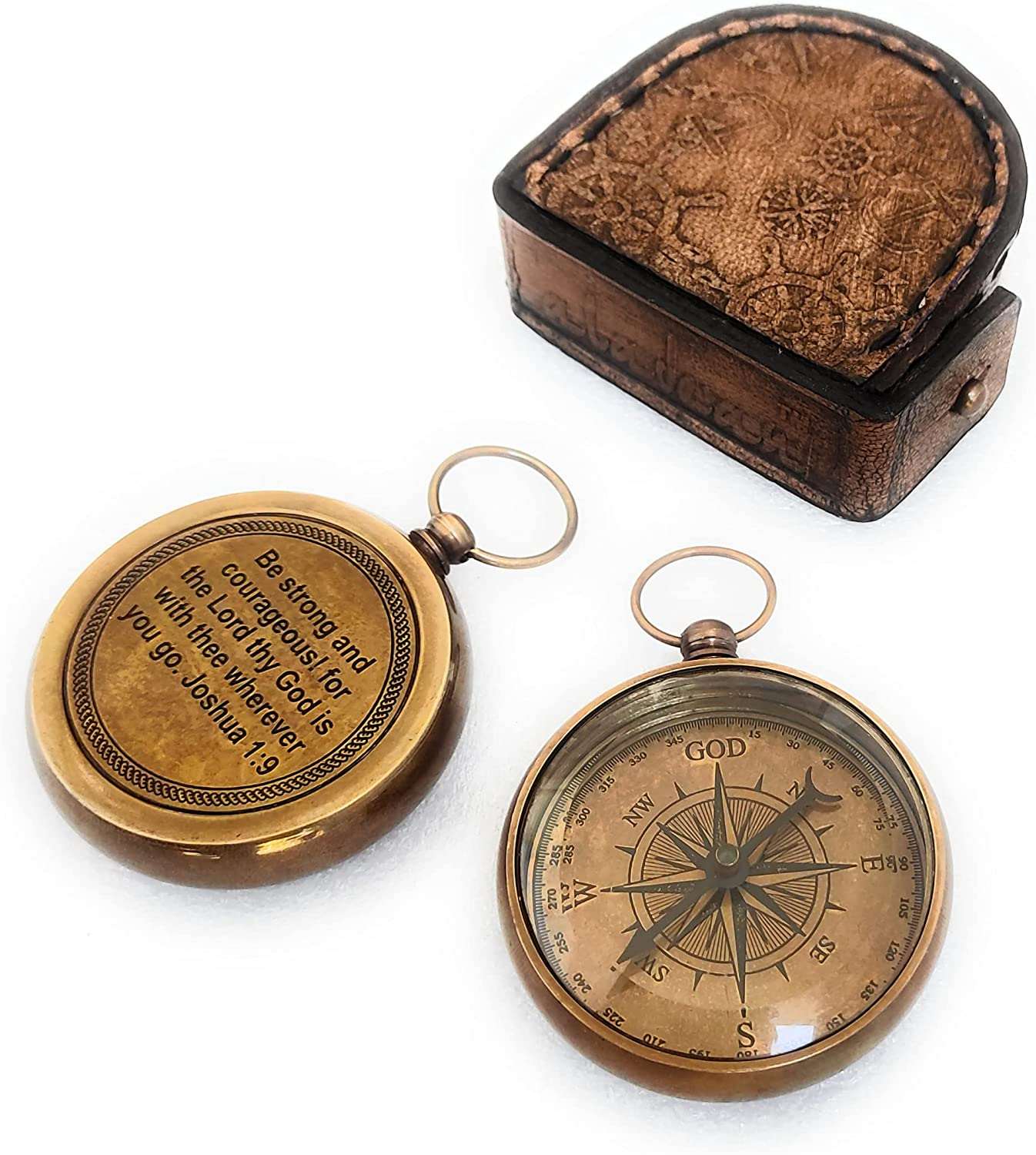 God Guide Me Brass Compass Religious Baptism Birthday Gift of