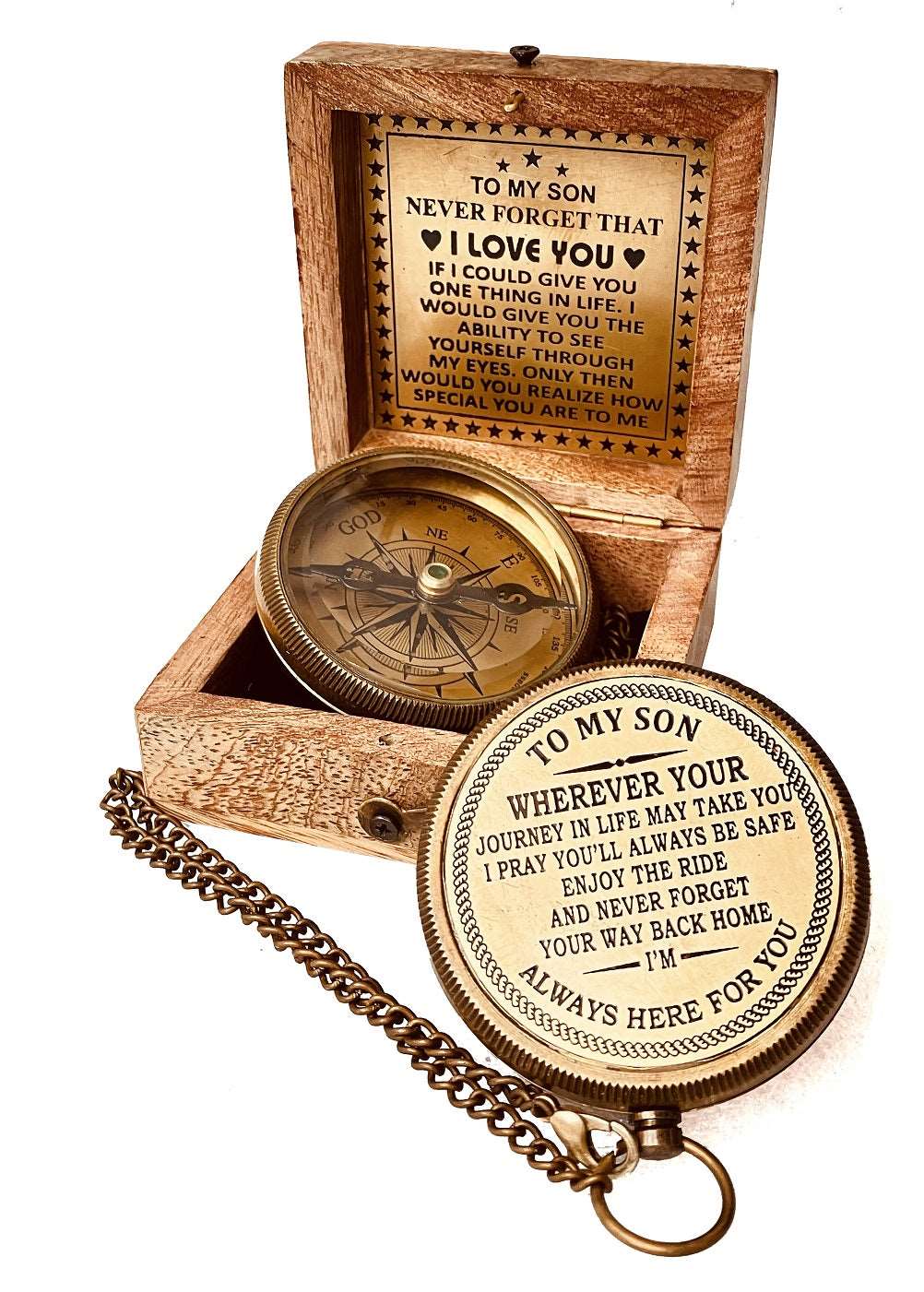Inspirational gift for son from mom dad engraved compass gift