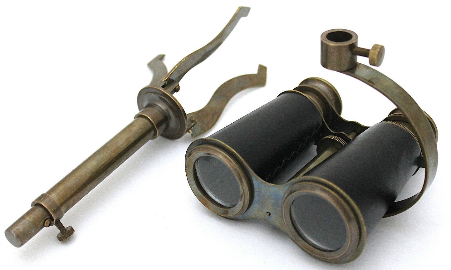 Antikes Messing-Fernglas auf Stativ