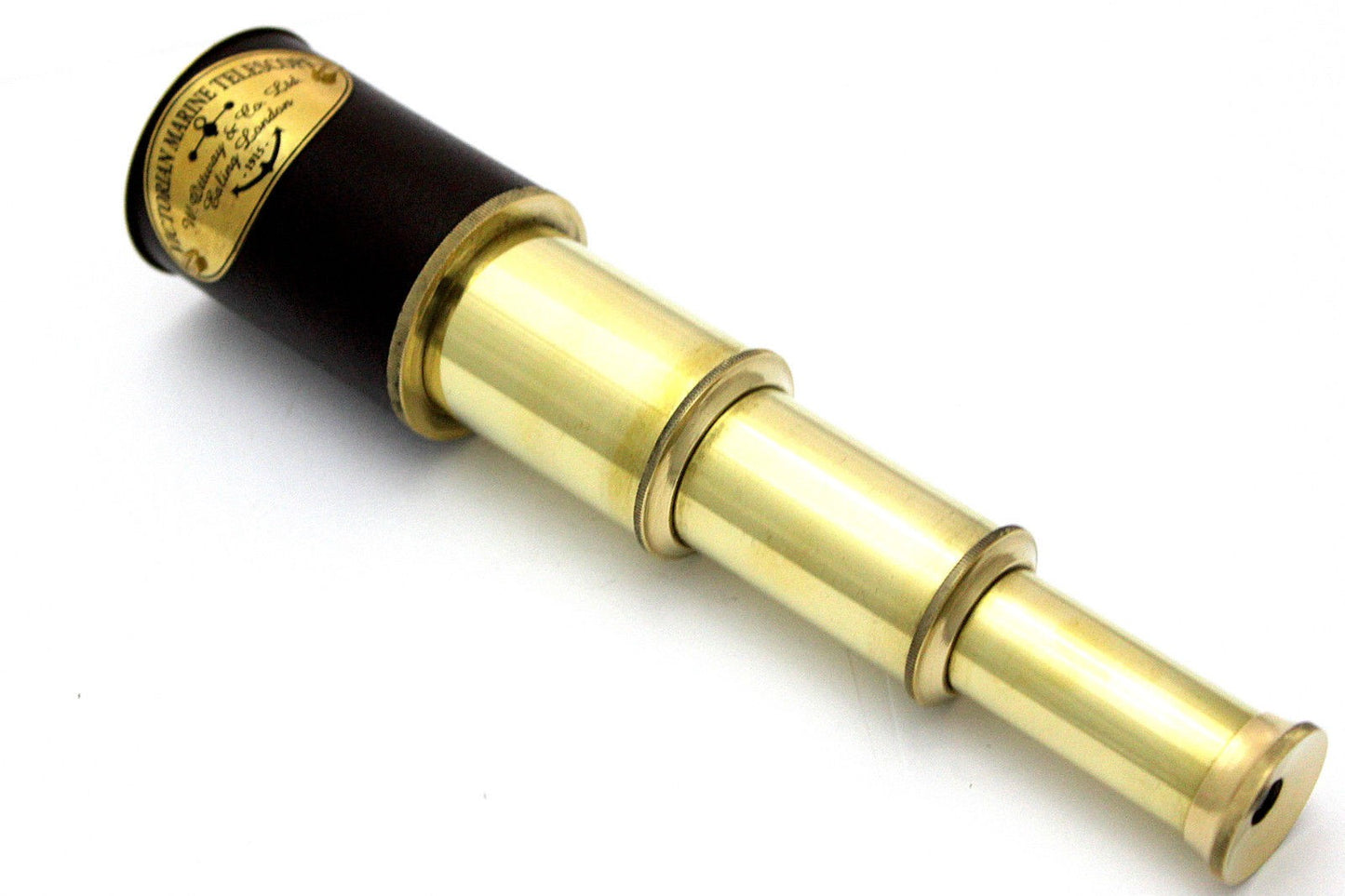 Pirates Spyglass Télescope marin victorien en laiton massif avec étui en cuir - 8"