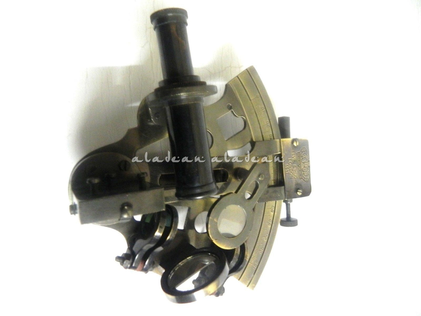 6" antiker nautischer Sextant aus massivem Messing mit Holzbox