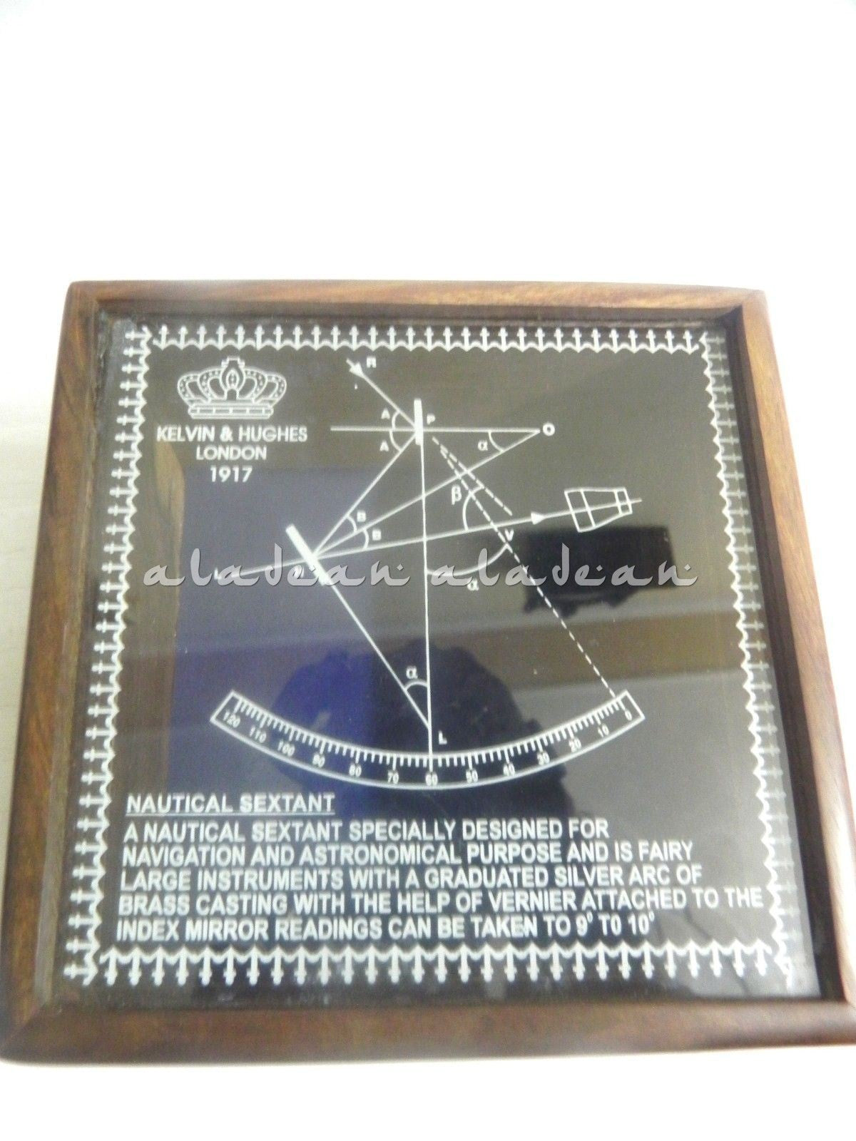 6" antiker nautischer Sextant aus massivem Messing mit Holzbox