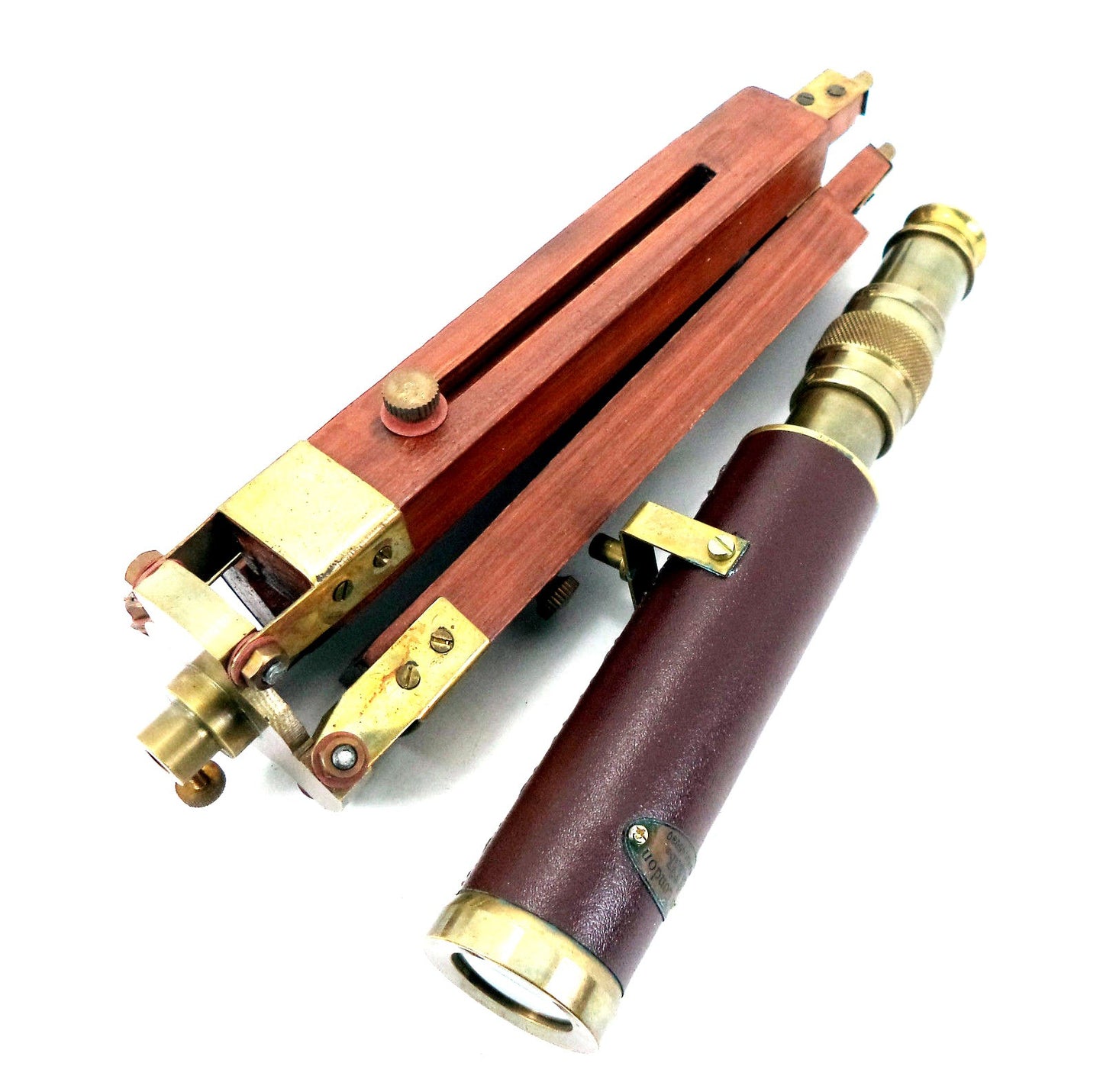 Brass Desk Telescope With Wood Tripod