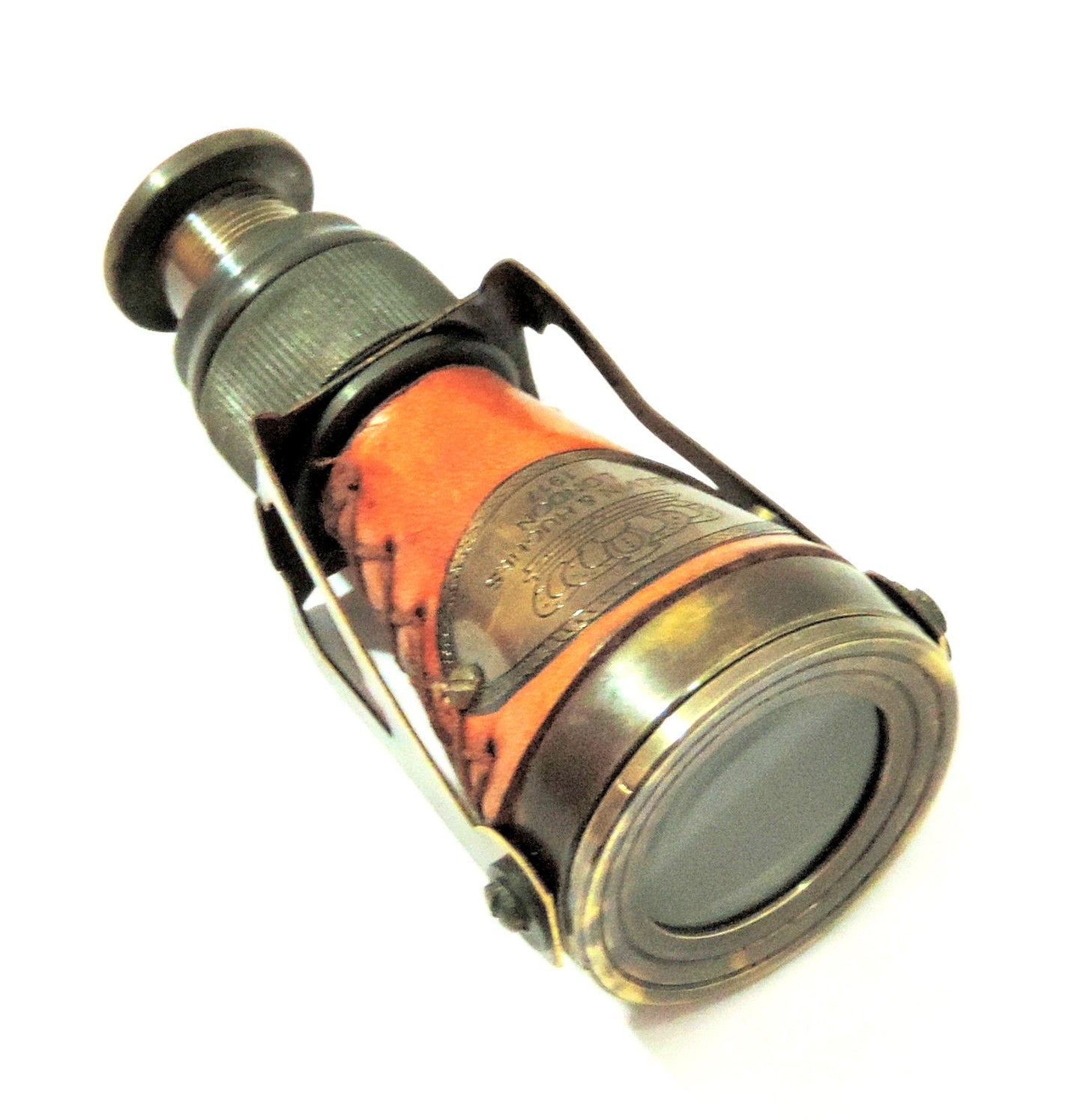 Antique Style Solid Brass Traveling Telescope Binoculars Monocular