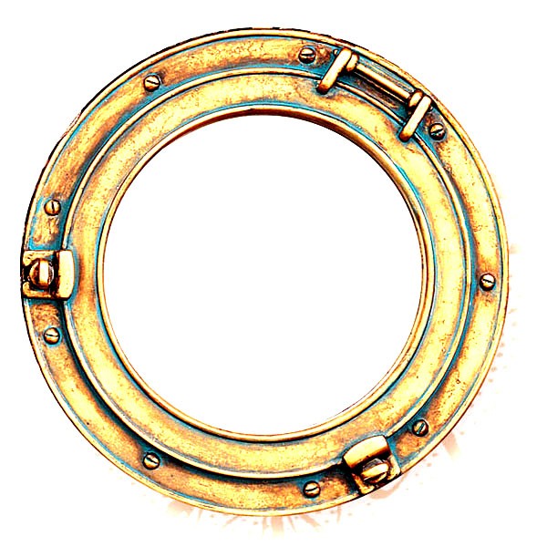 Miroir hublot en polypierre de style antique – 11,5 po