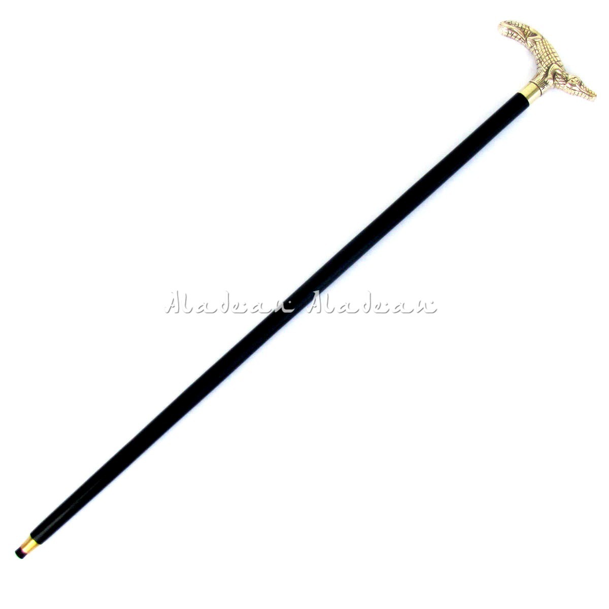 Brass Alligator Cane Walking Stick