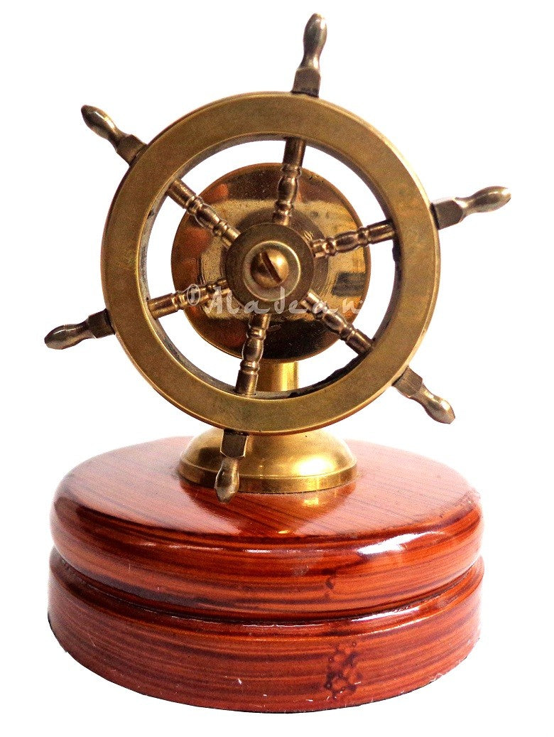 Brass Ship Wheel Nut Cracker