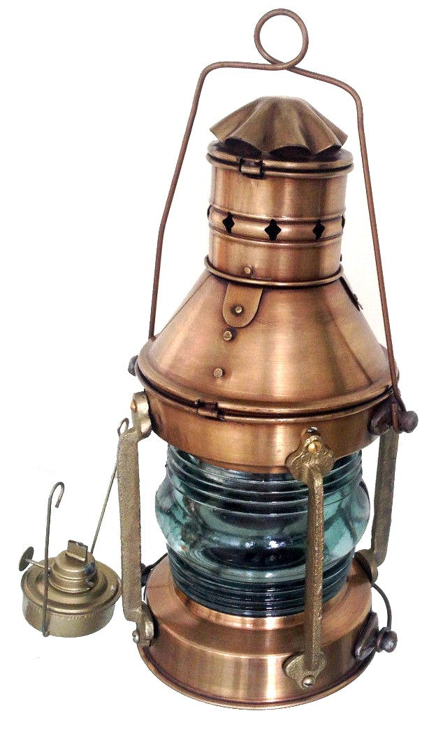 Schiffslaterne aus Messing mit Kupfer-Finish