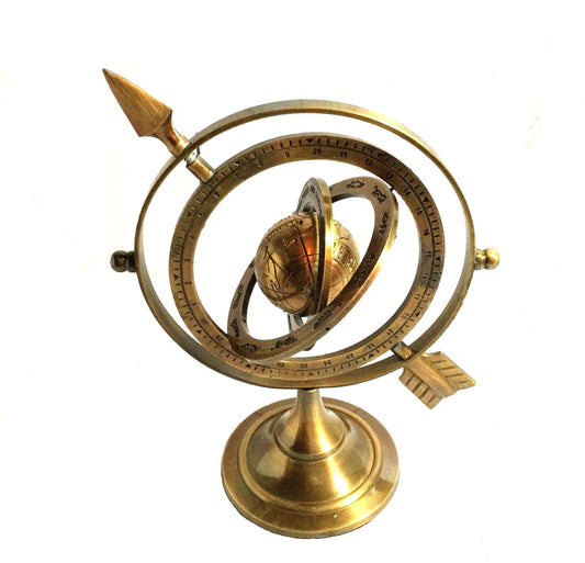 Sphère armillaire en laiton 8 pouces