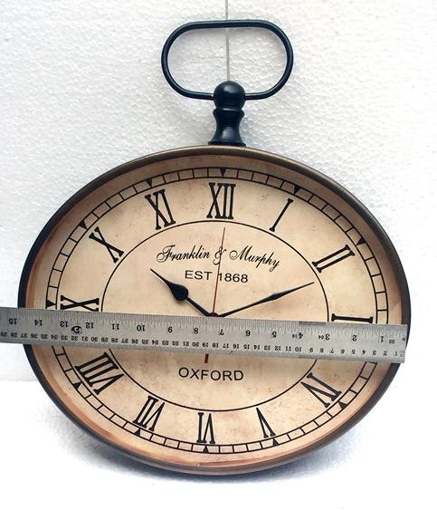 Antike ovale Oxford-Wanduhr 15 Zoll