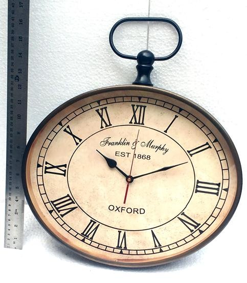 Antike ovale Oxford-Wanduhr 15 Zoll