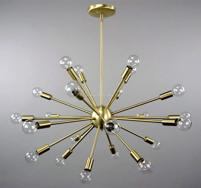 Brass Sputnik Chandelier Light Fixture