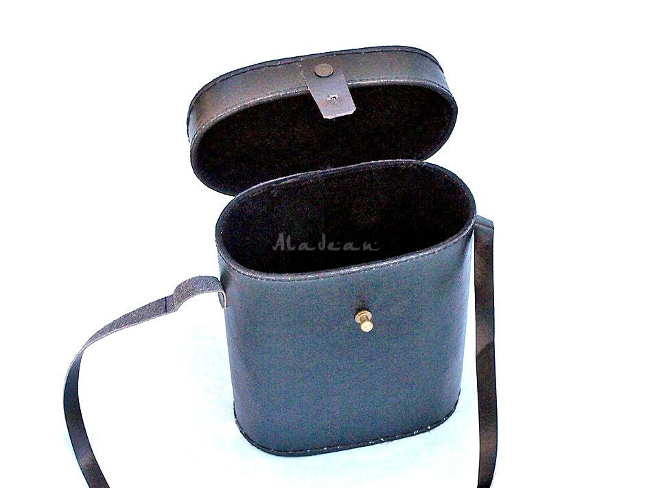 Antikes Messing-Fernglas mit Lederetui