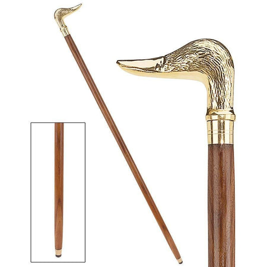 Brass Duck Face Walking Stick