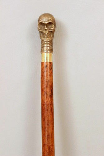 Brass Antique Skull Walking Stick