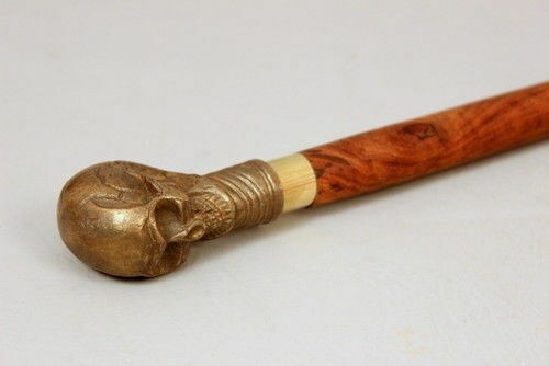 Brass Antique Skull Walking Stick