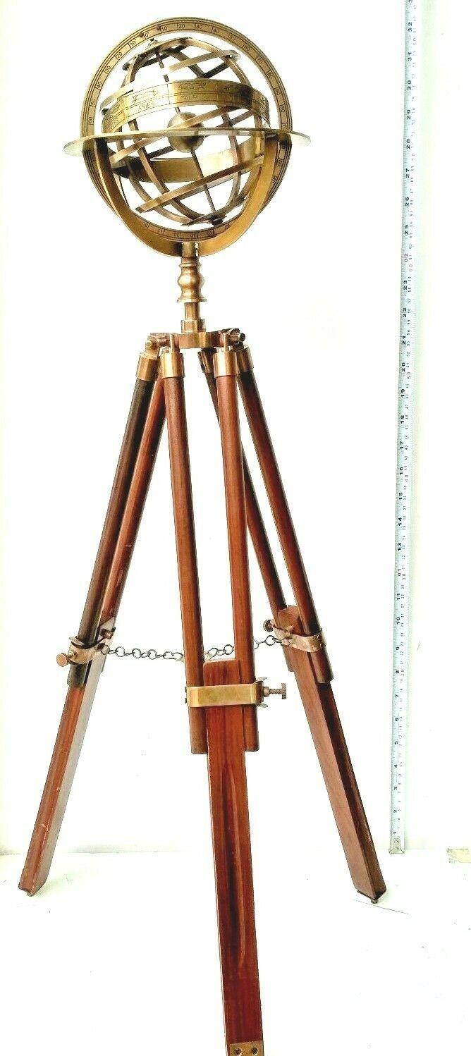 Brass Armillary Globe With Tripod Stand