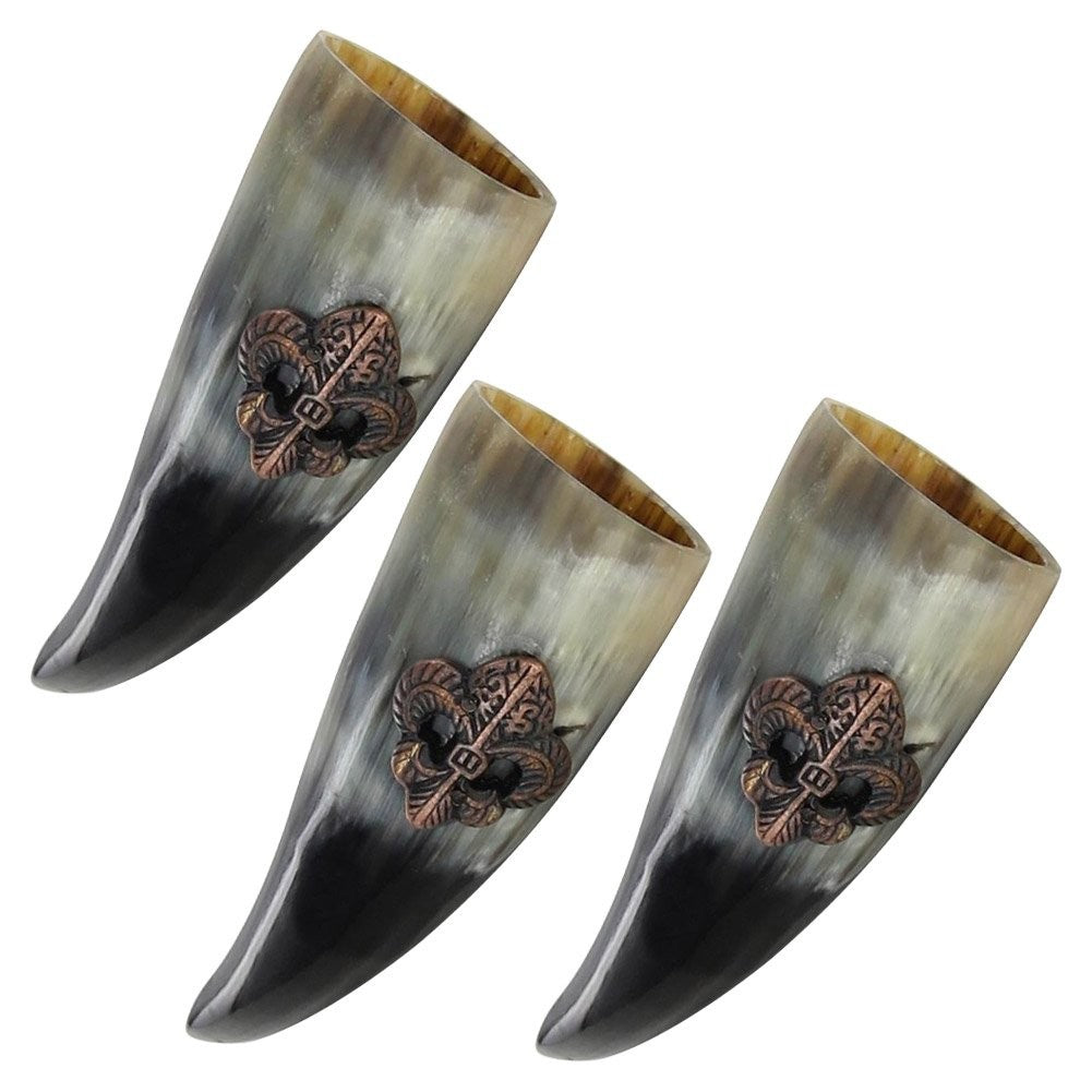 Musketeers Drinking Horn Shot Glass Set of 3