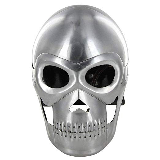 Mittelalterlicher Totenkopf-Rüstungshelm – Skelett-Requisite für Reenactment
