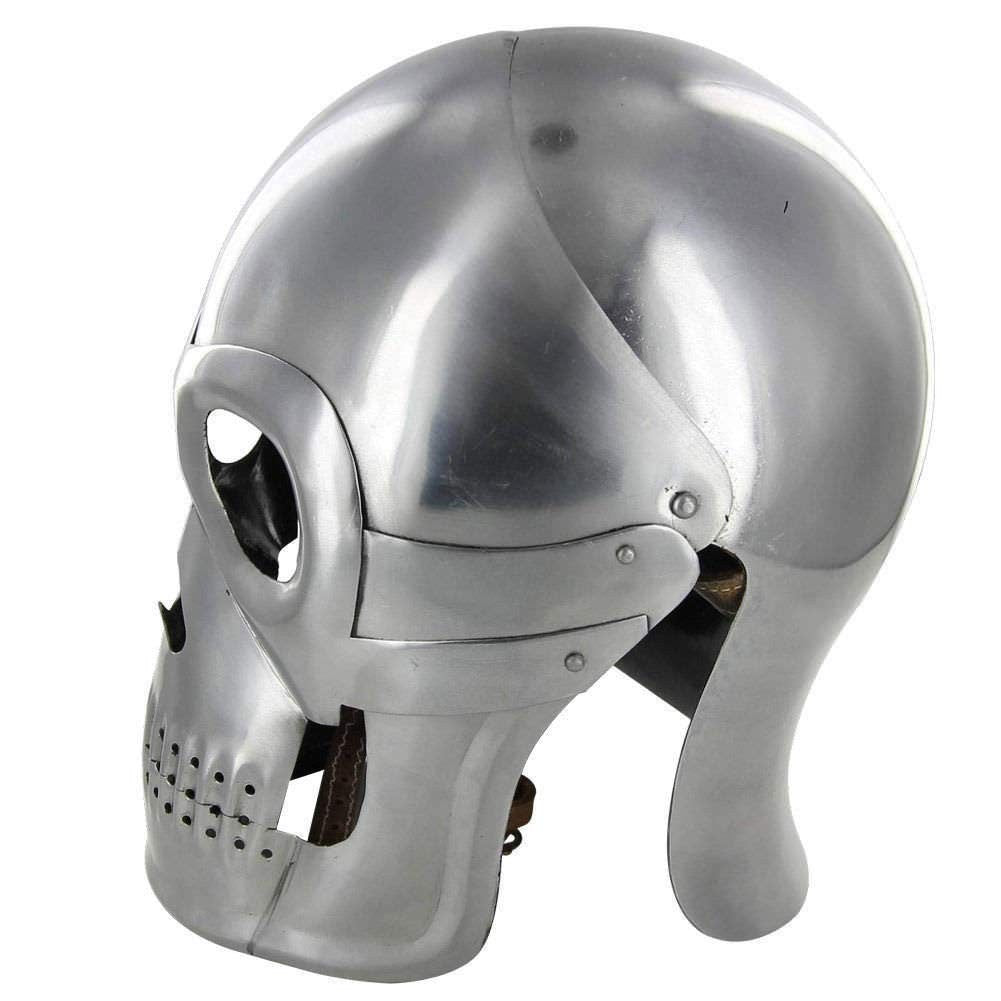 Mittelalterlicher Totenkopf-Rüstungshelm – Skelett-Requisite für Reenactment