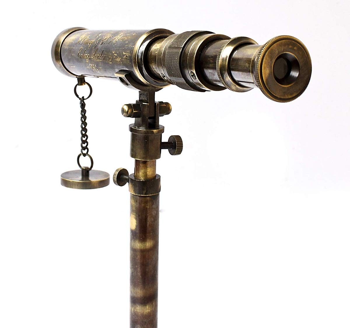 Vintage Maritime Nautical Brass Collectible Tripod Telescope