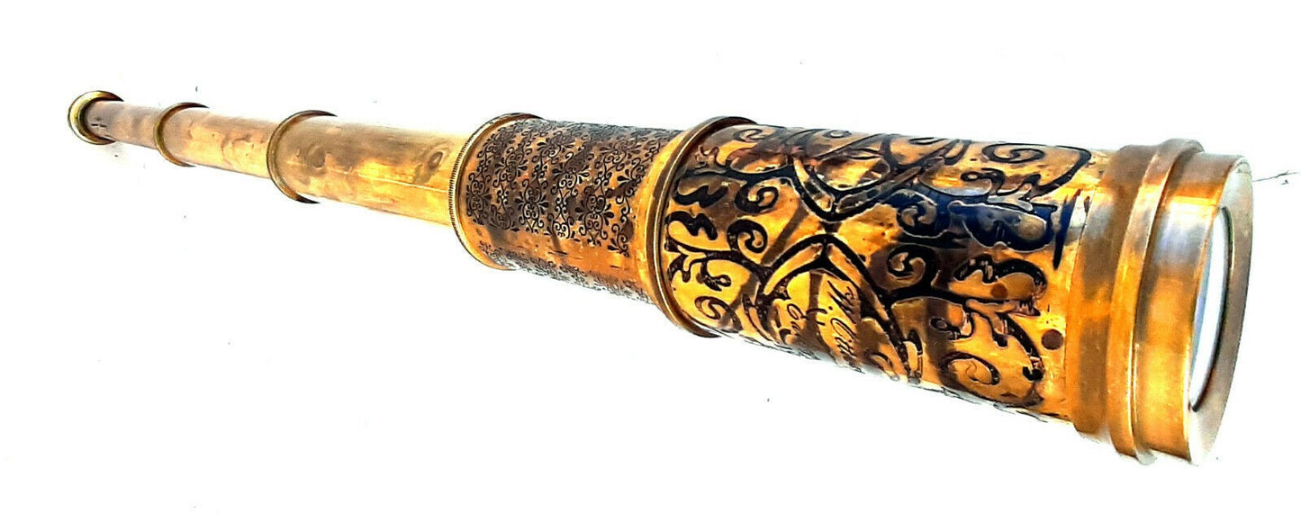Messing-Teleskop – W Ottway & Co London 1915 Nachbildung eines antiken Fernglas-Zielfernrohrs