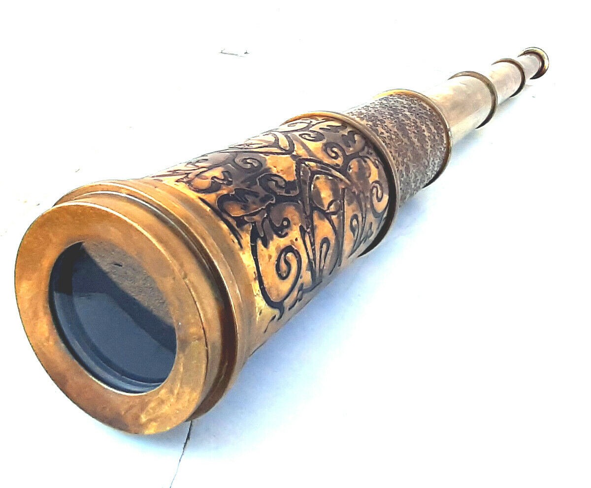 Messing-Teleskop – W Ottway & Co London 1915 Nachbildung eines antiken Fernglas-Zielfernrohrs