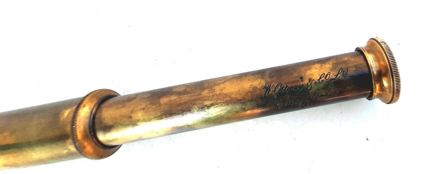 Messing-Teleskop – W Ottway & Co London 1915 Nachbildung eines antiken Fernglas-Zielfernrohrs