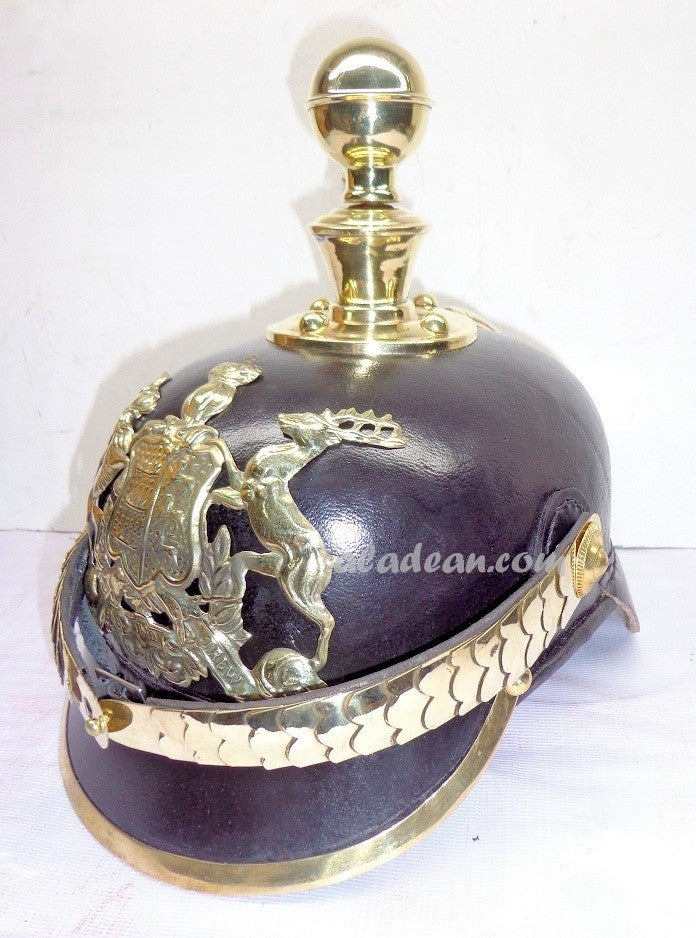 Imperial German Leather Pickelhaube Helmet