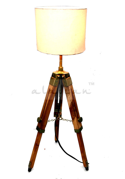 Vintage Table Lamp Shade 35" Tripod Floor Lamp