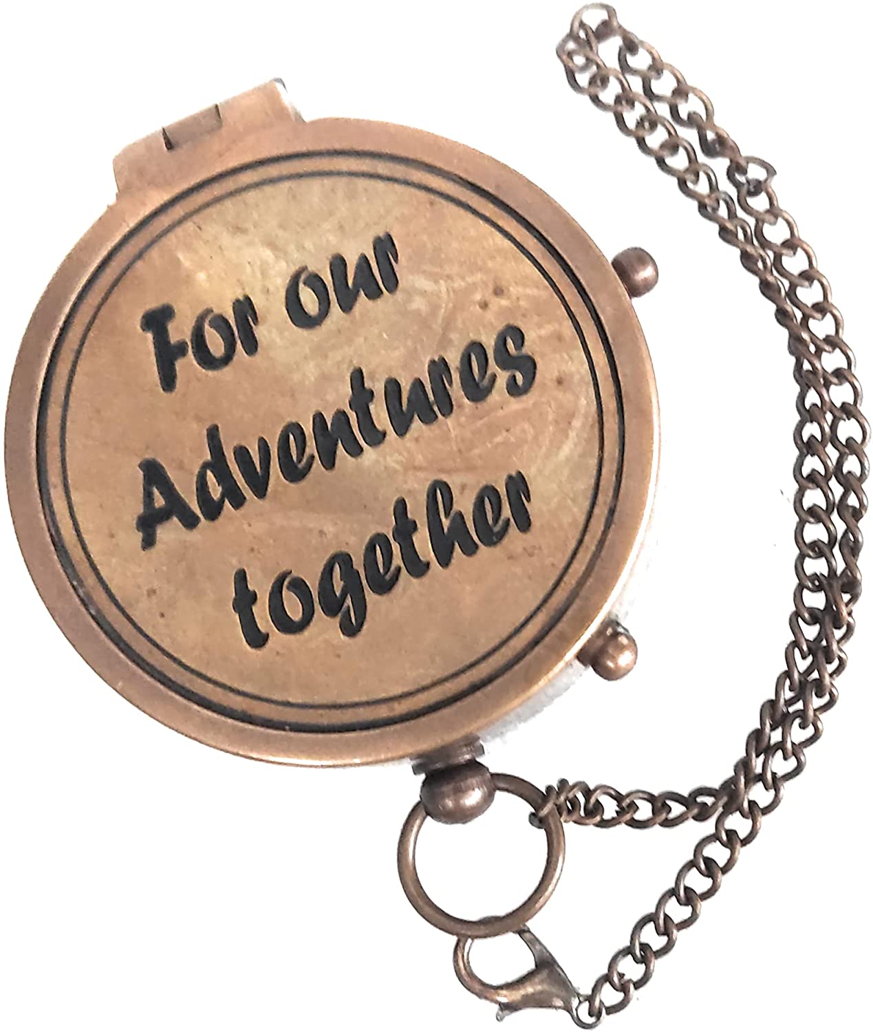 Cadeau boussole en laiton nos aventures ensemble