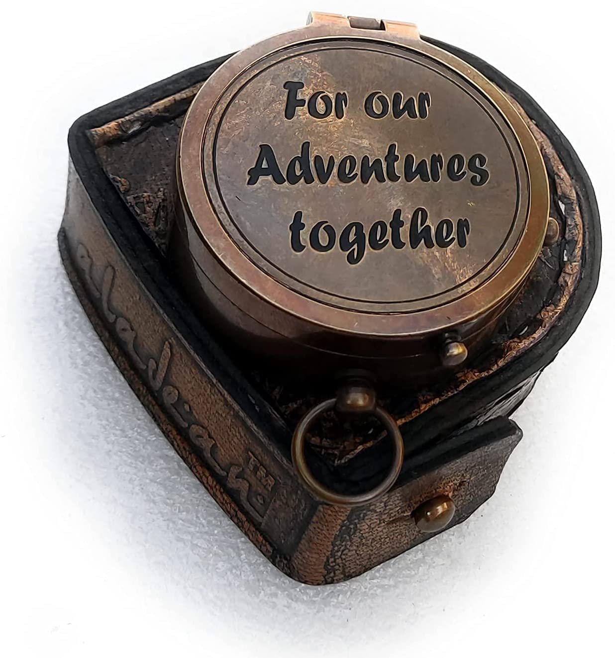 Cadeau boussole en laiton nos aventures ensemble