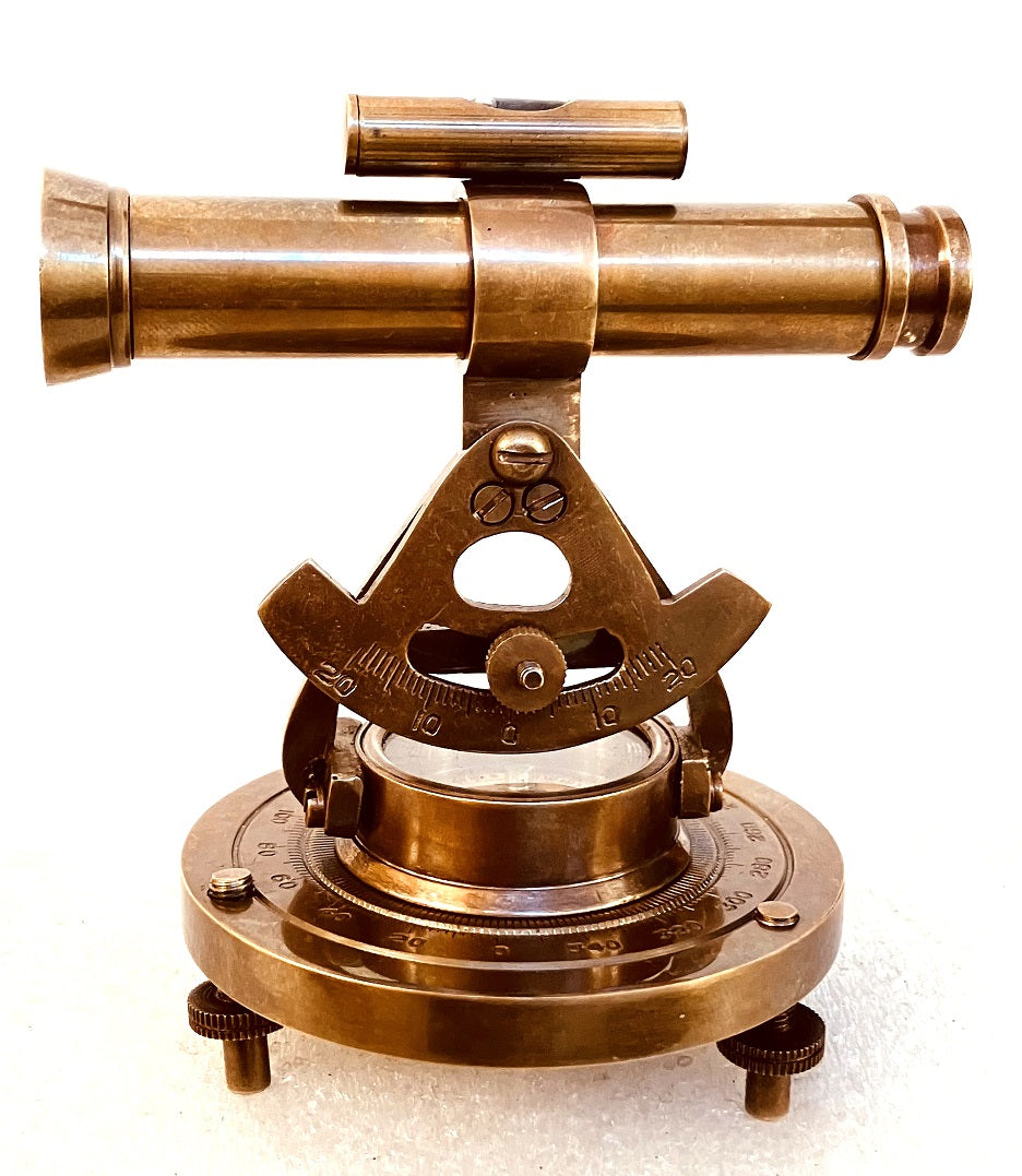 Dekoratives Alidade-Teleskop aus Messing, 10,2 cm, mit Sockel, Kompass, kleine Tischgeschenke