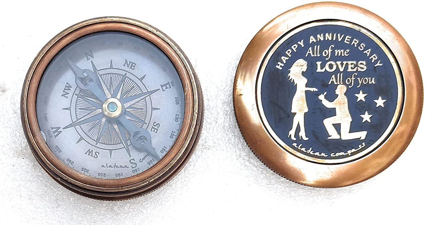 Hochzeitstagsgeschenk für Ehemann und Ehefrau, Kompass aus Messing