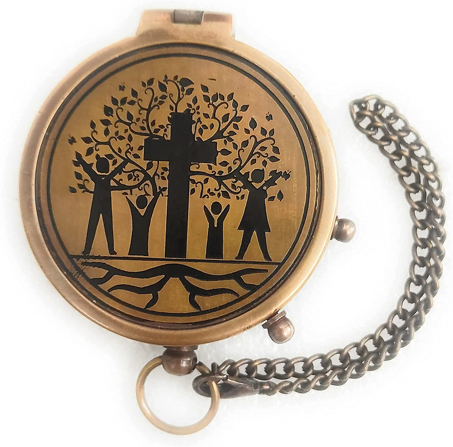 Family is God's Masterpiece Engraved Brass Compass Gift