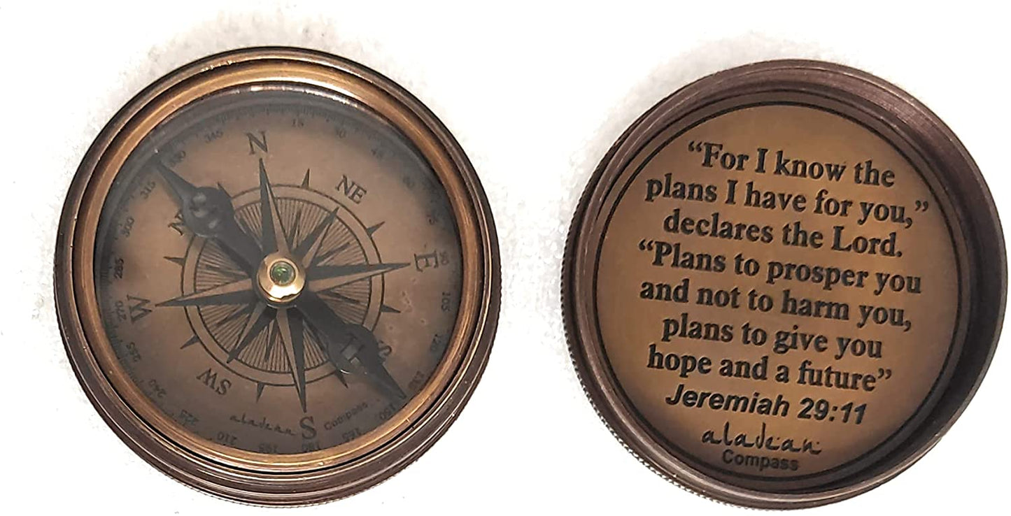 Catholic Christian Religious Gifts - Jesus is Anchor Brass Compass