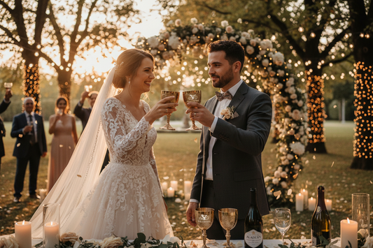 vintage chalice medieval goblets engraved for anniversary wedding celebration