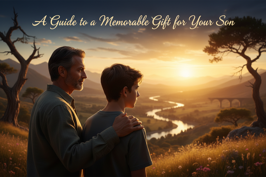 Father and son emotional moment - memorable personalized gifts for son from dad