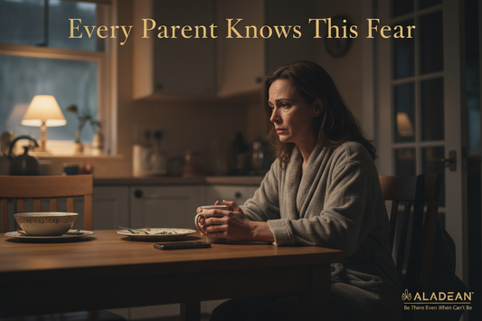 Worried parent at kitchen table late at night - raising teenage boys challenges
