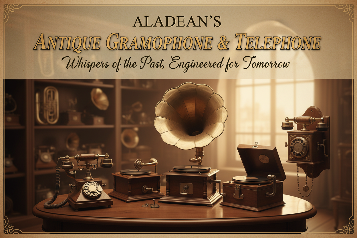 Antique Gramophone & Telephone
