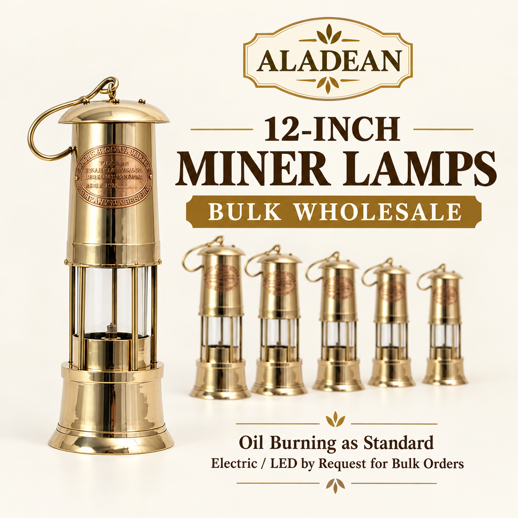 12-inch brass miner oil lamp for Aladean wholesale enquiries