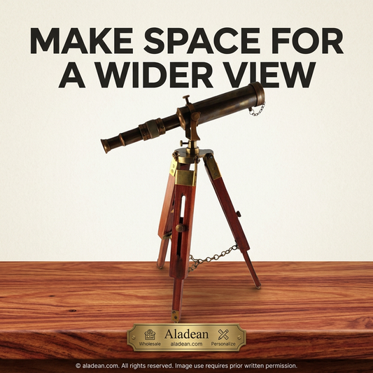 12-inch brass telescope with wooden tripod wholesale