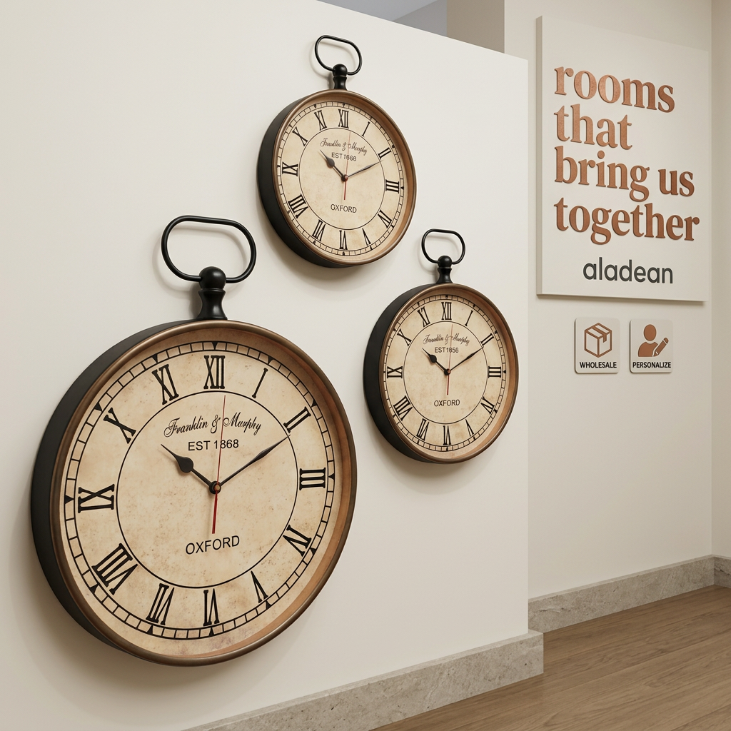 15-inch Oxford-style wall clock wholesale decor